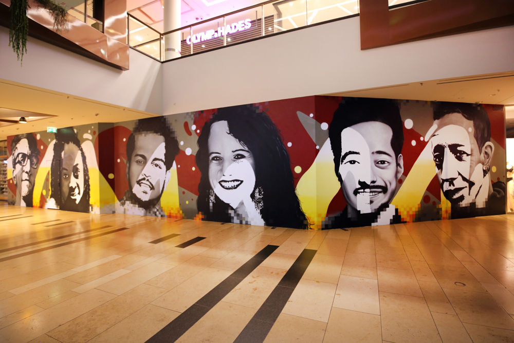 Urban mural at Köln Arcaden in Cologne-Kalk by BRAND Urban Art