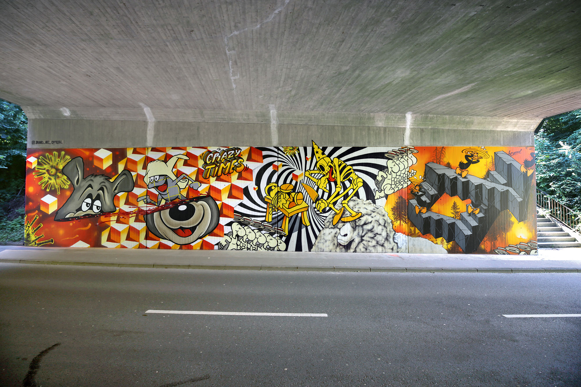 Crazy Times — complete wall mural, Wuppertal 2021